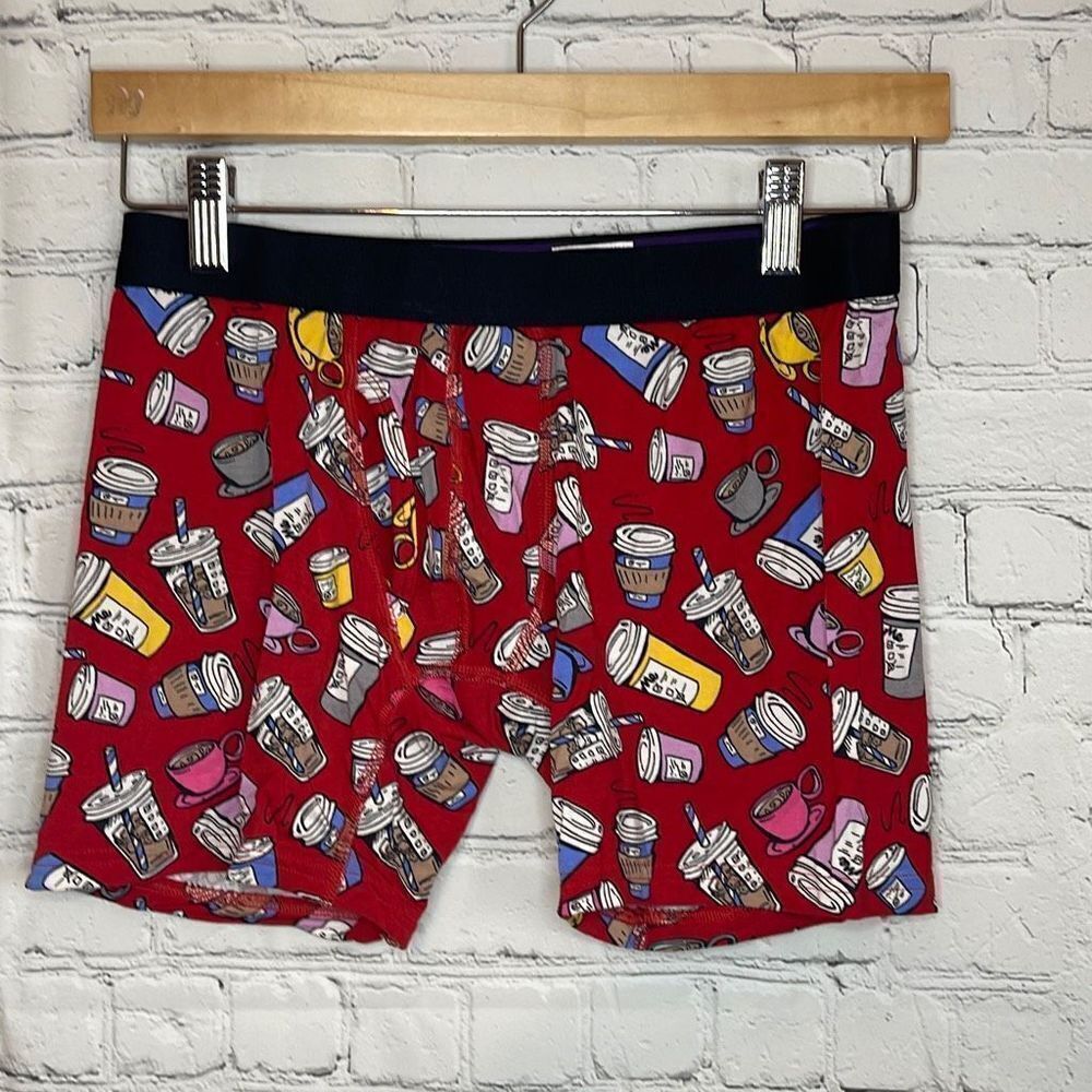 Meundies Red Coffee‎ Mens Boxer Briefs size medium New no tags